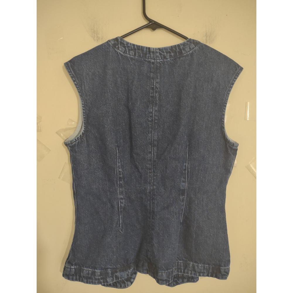 Madewell McKinney Denim Cap Sleeve Vest 8 Button Front Western Rodeo Cowgirl - Picture 6 of 6